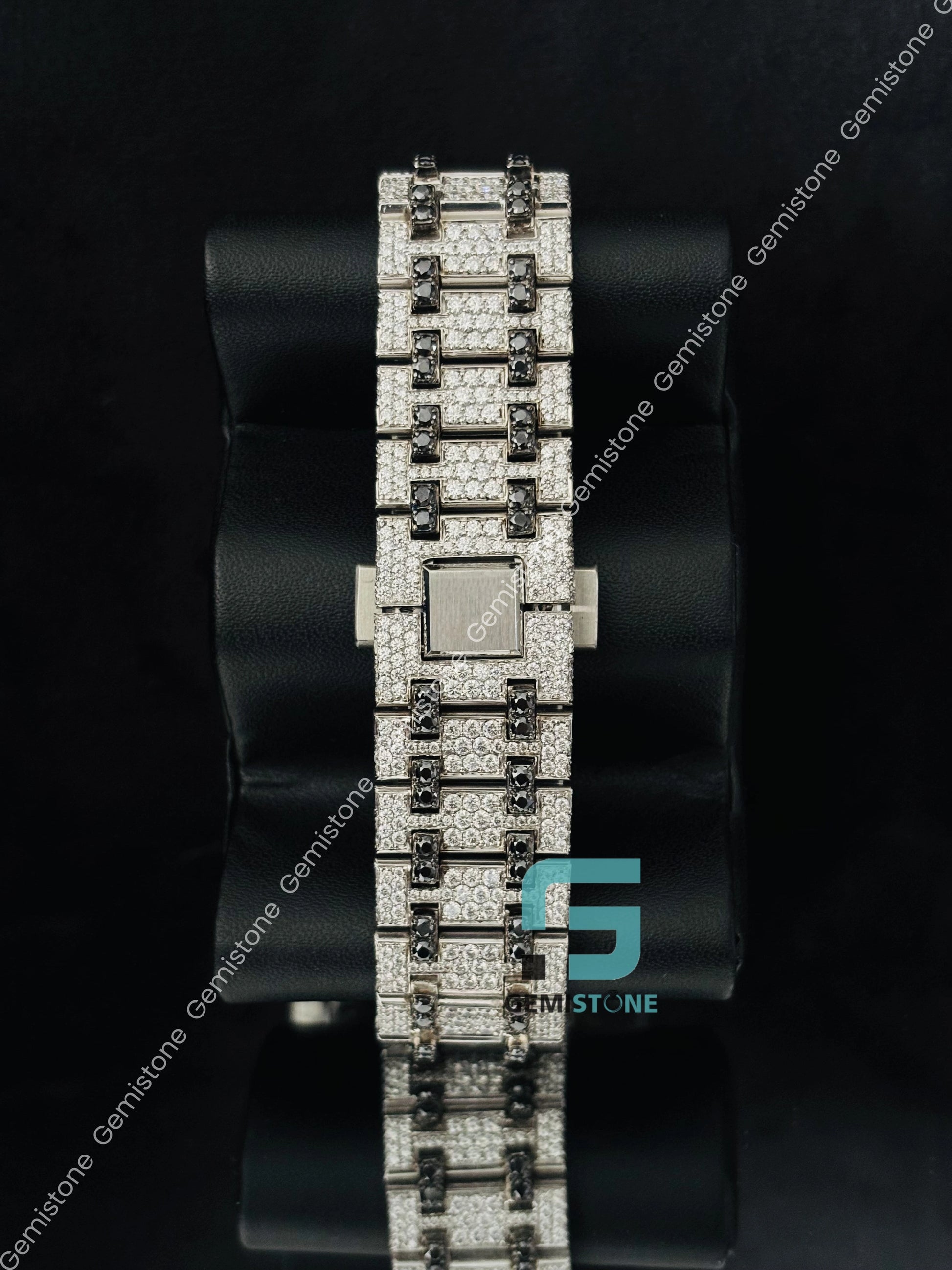 AP Black Bar Fully Studded Hip Hop Watch For Men
