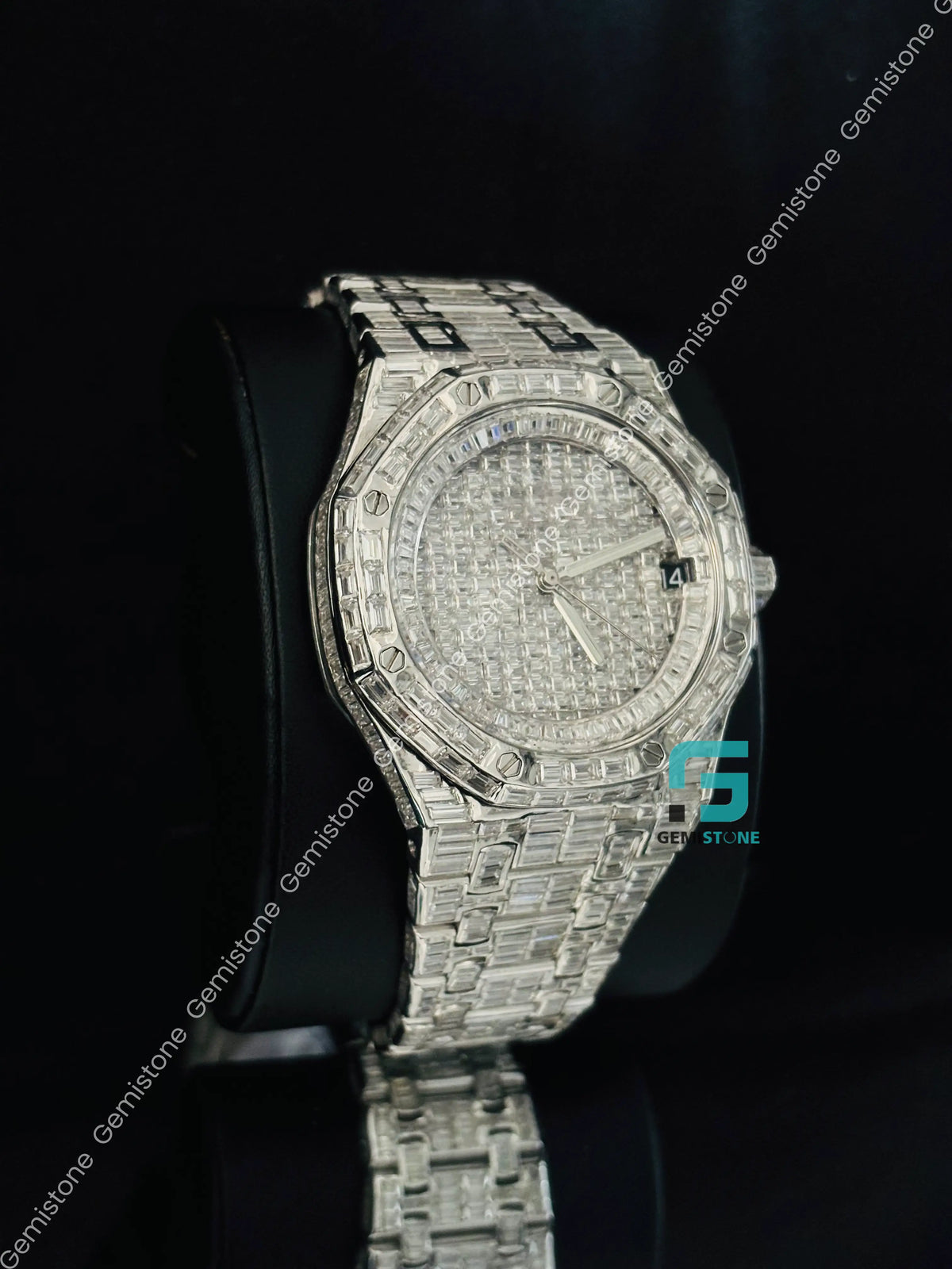 AP Fully Baguette Moissanite Watch