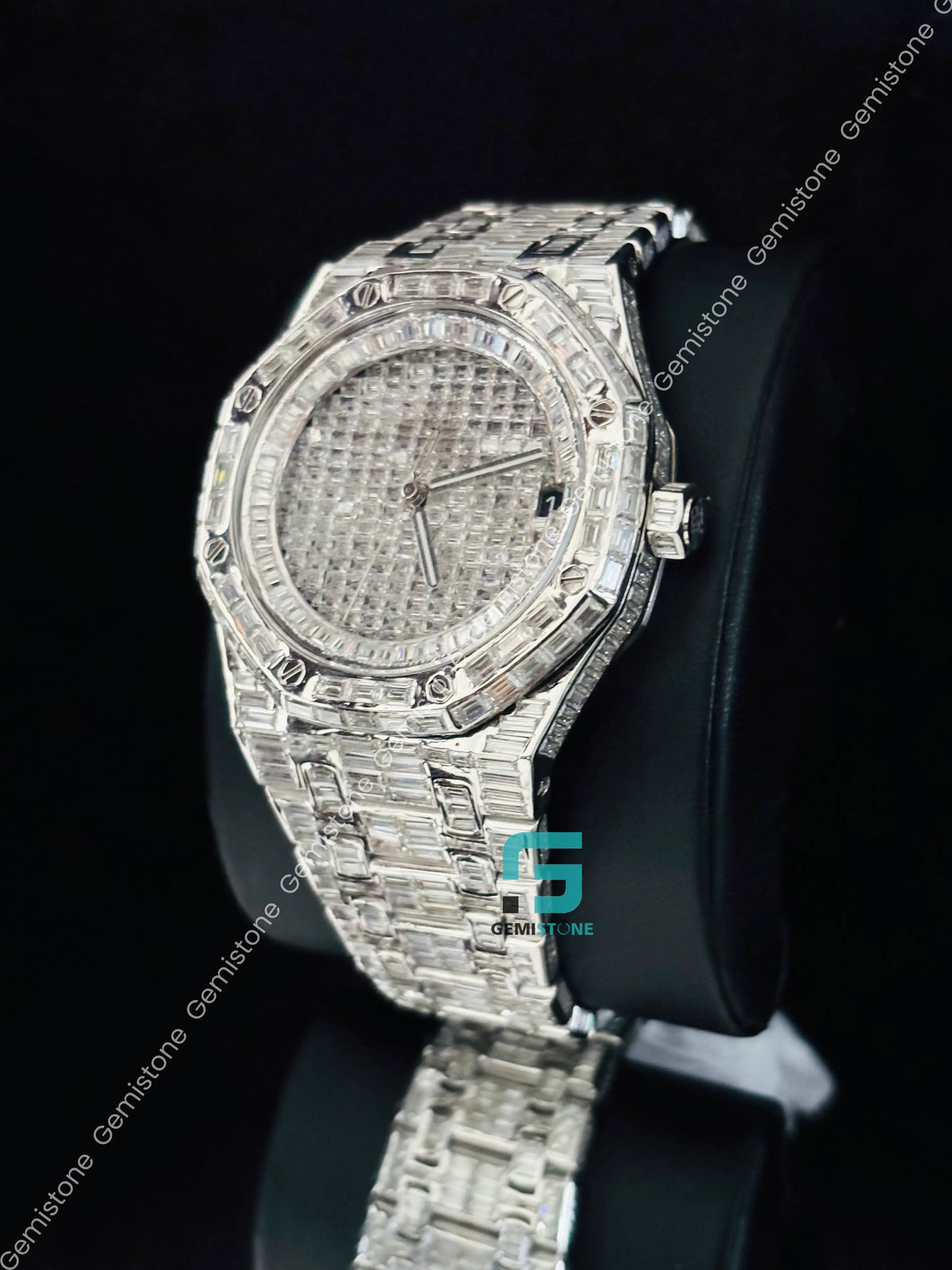 AP Fully Baguette Moissanite Watch For Men