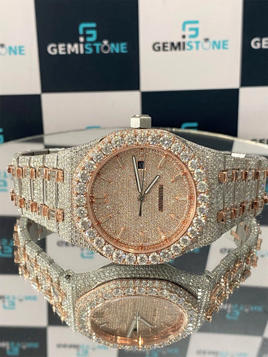 AP Moissanite Side Baguette Bar Moissanite Watch