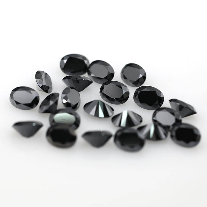 0.50 CT Oval Cut Black Loose Moissanite Diamond