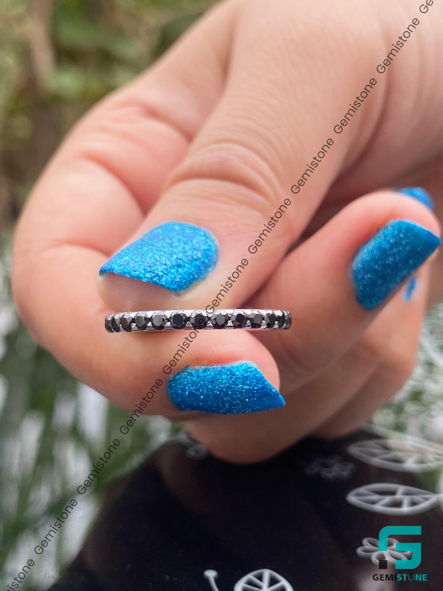 Shop Women's Full Eternity Wedding Black Diamond Band