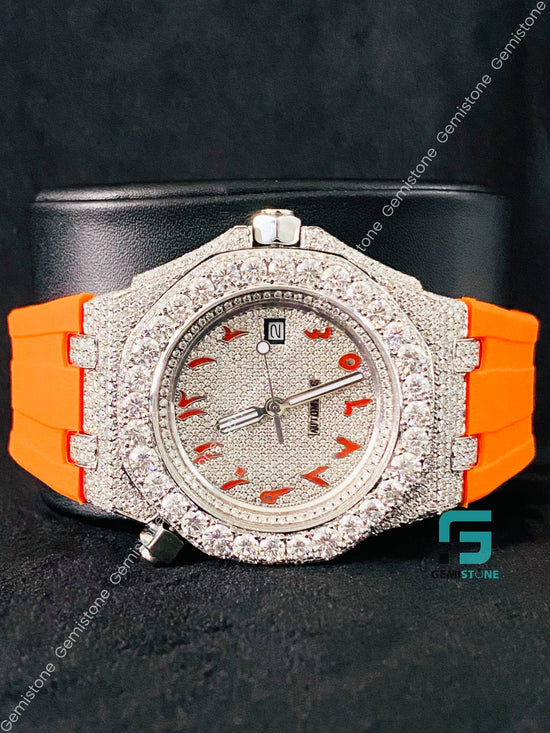 Arabic Number Fully Studded Face Dial Watch