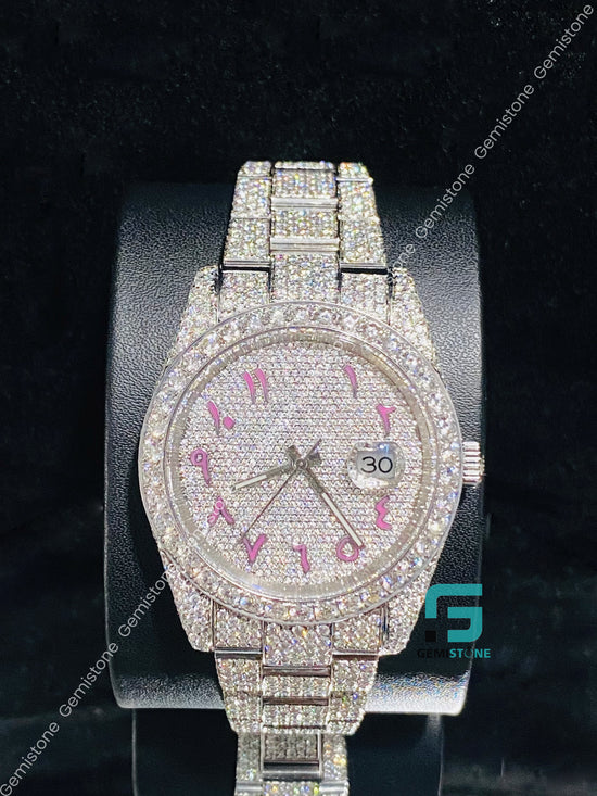 Arabic Number Moissanite Diamond Watch