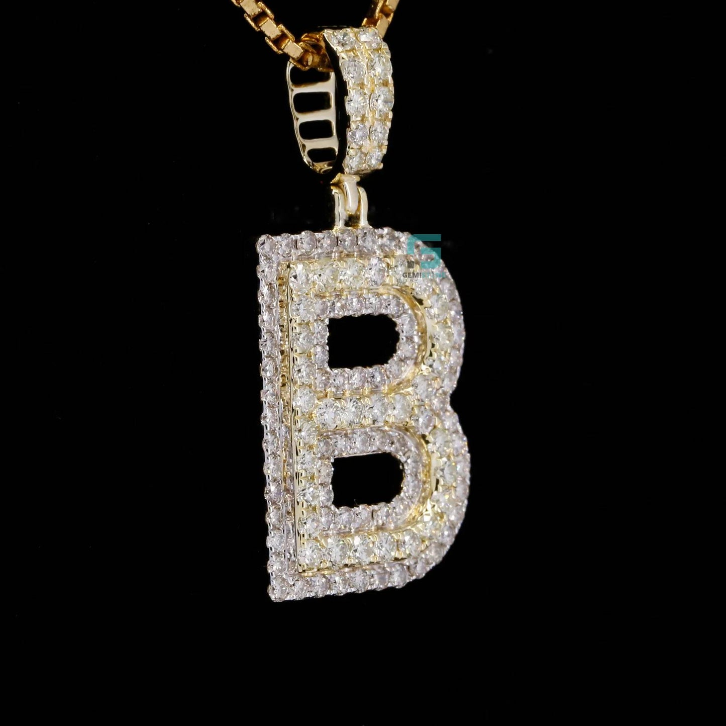 Fully Iced Out VVS Moissanite Hip Hop B Letter Pendant