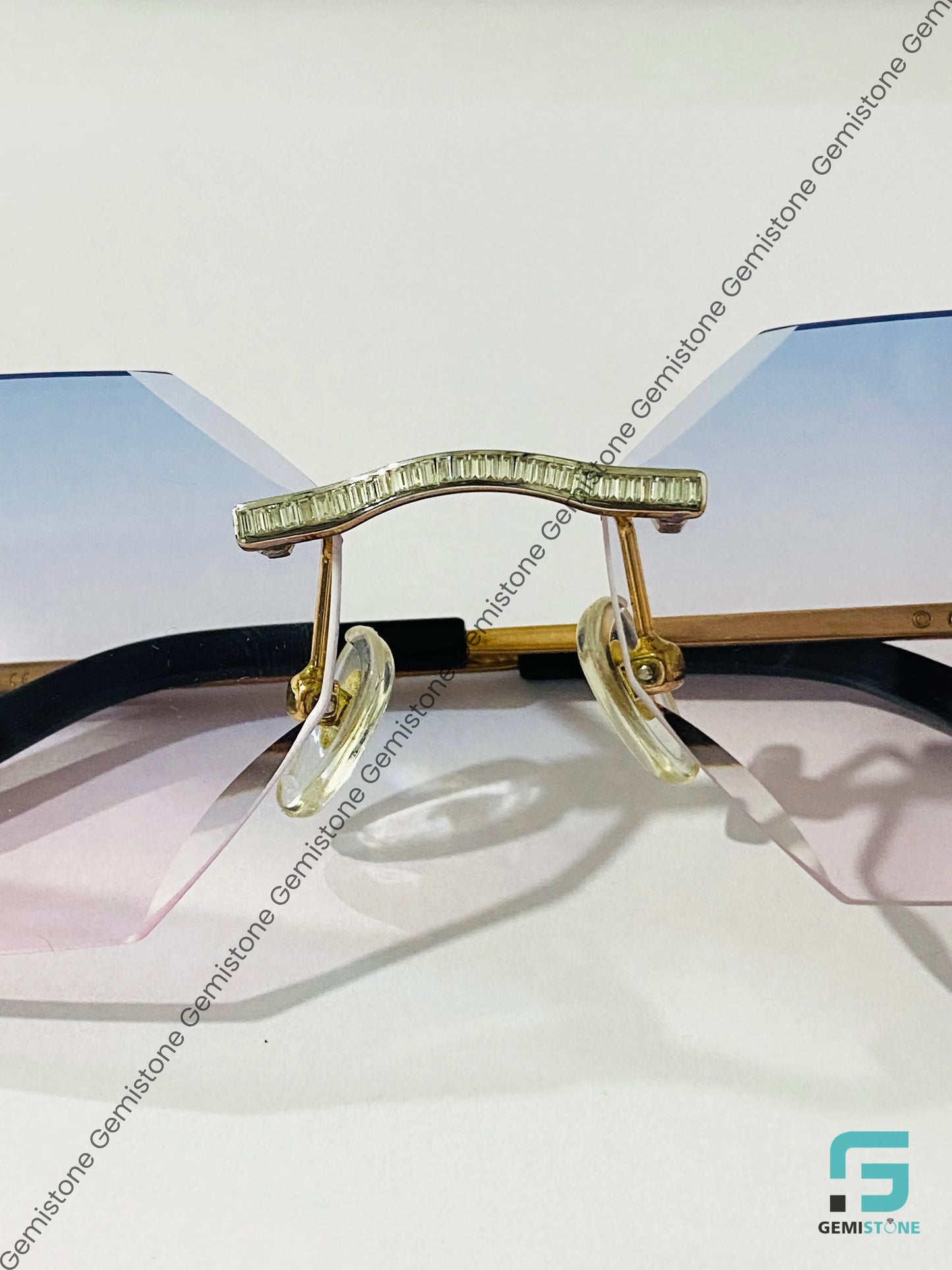 Baguette Cut Stone Moissanite Sunglass
