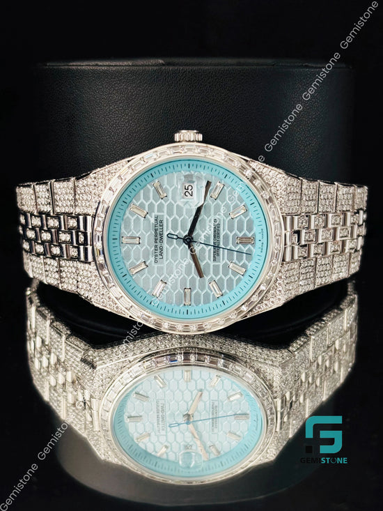Baguette Bar moissanite Watch for Men_s