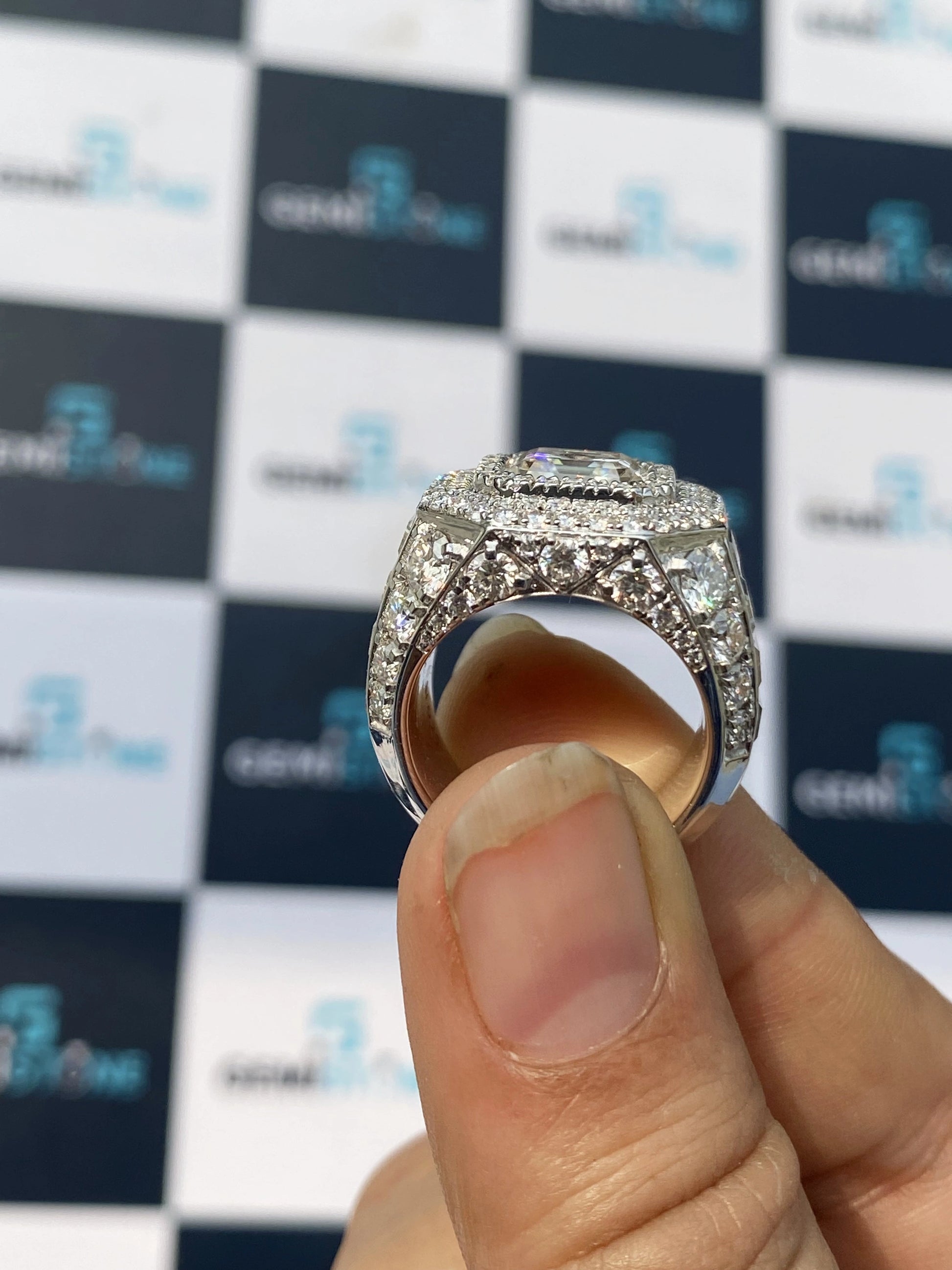 Baguette Cut Moissanite Hip Hop Ring
