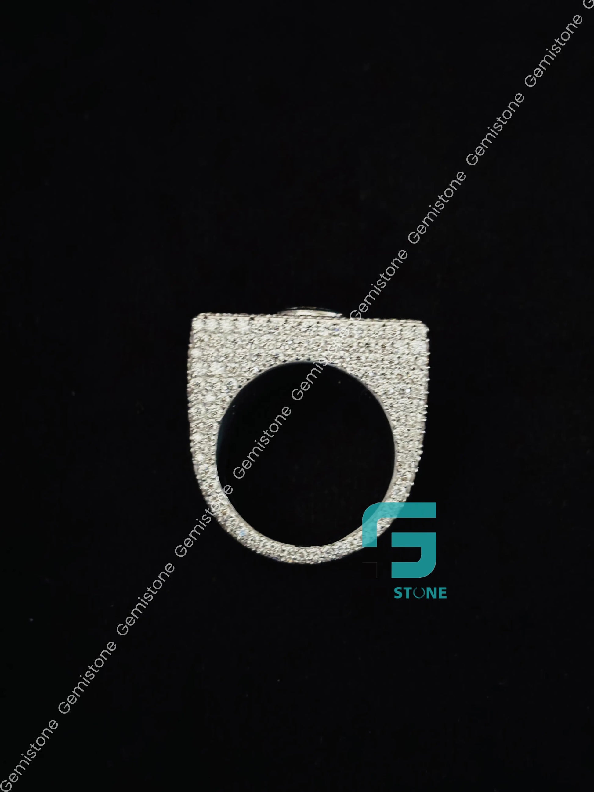 Baguette Cut Real Moissanite Men_s Ring