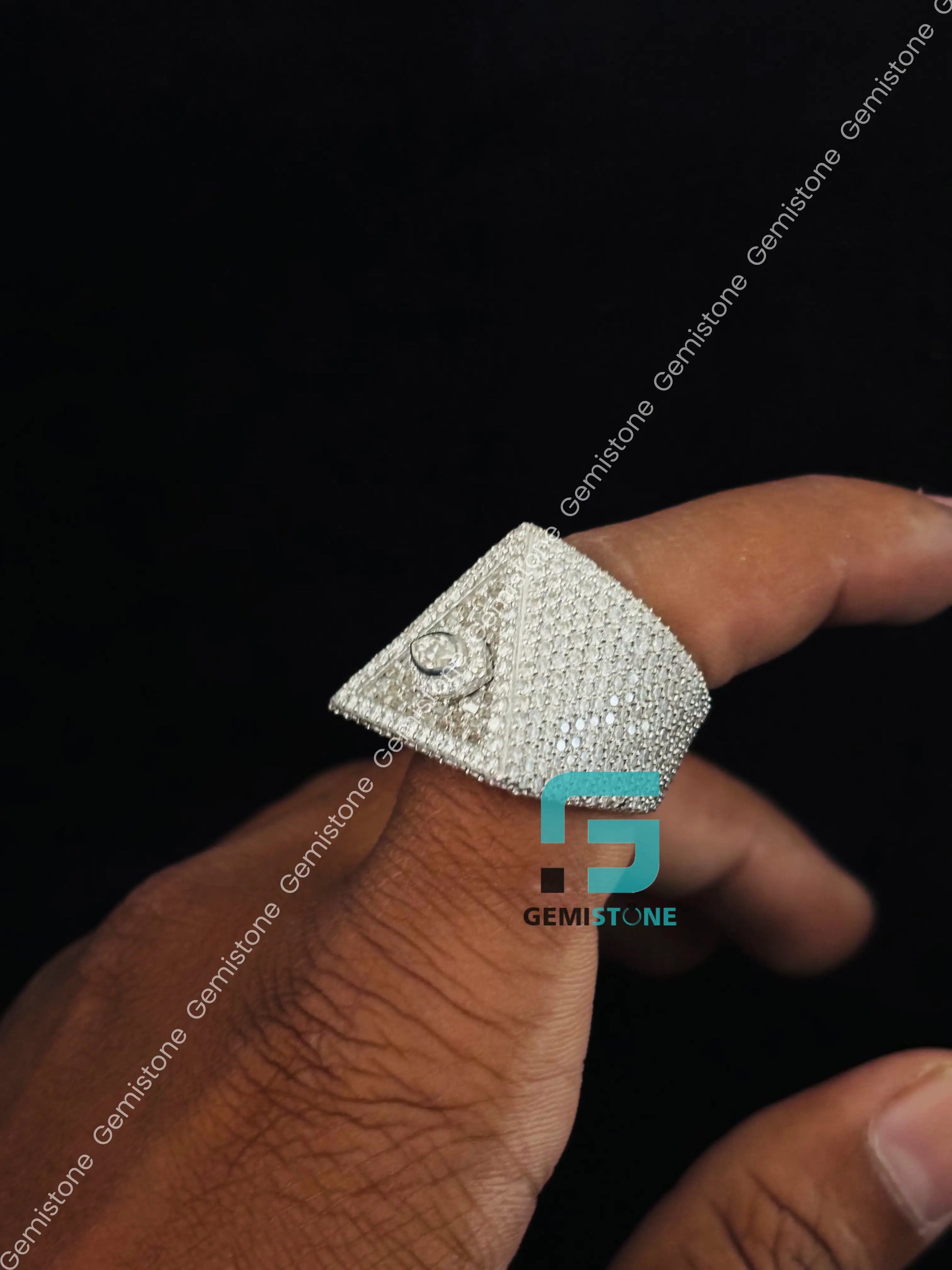 Baguette Illuminati Triangle Ring