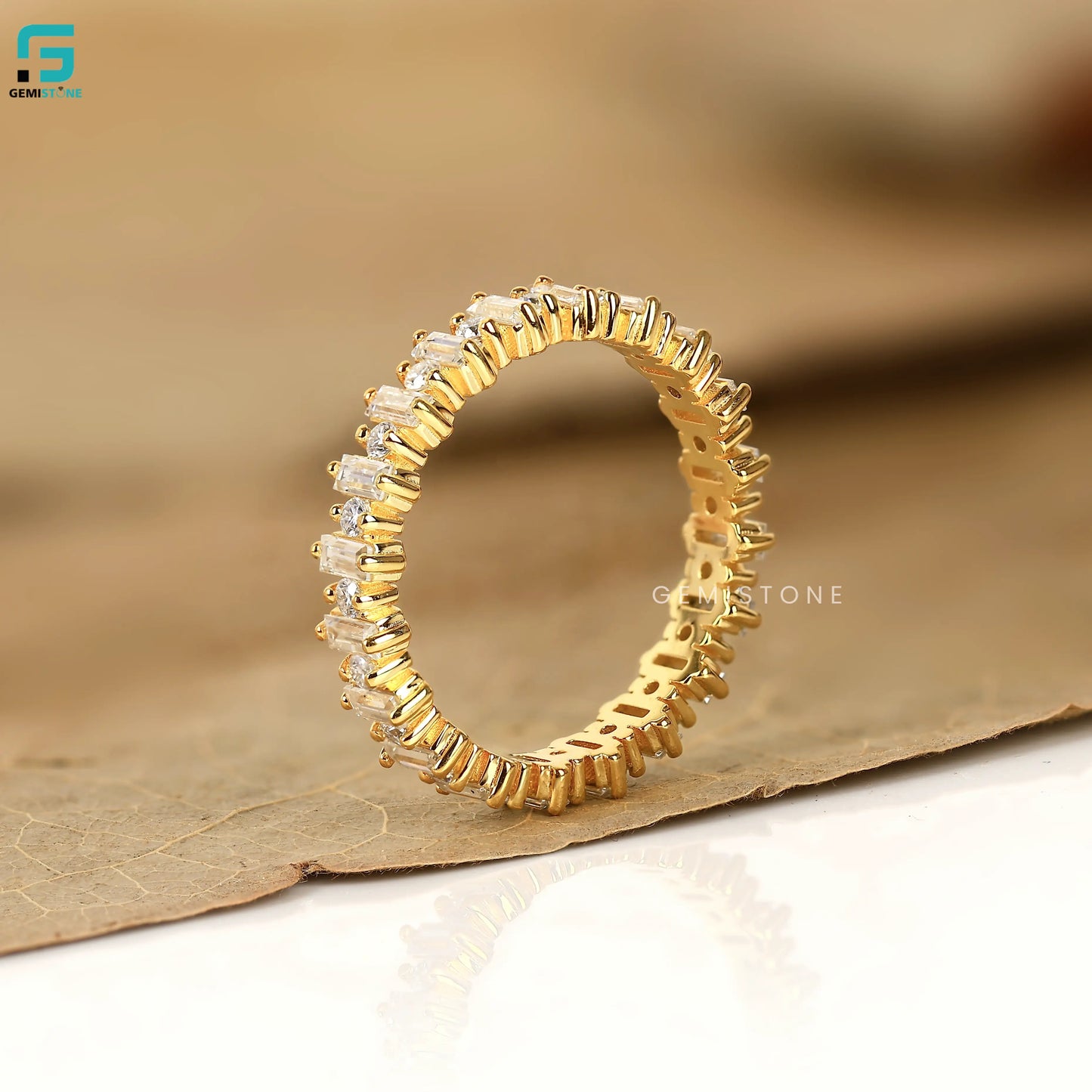 Baguette Lab Diamond Full Eternity Wedding Band 