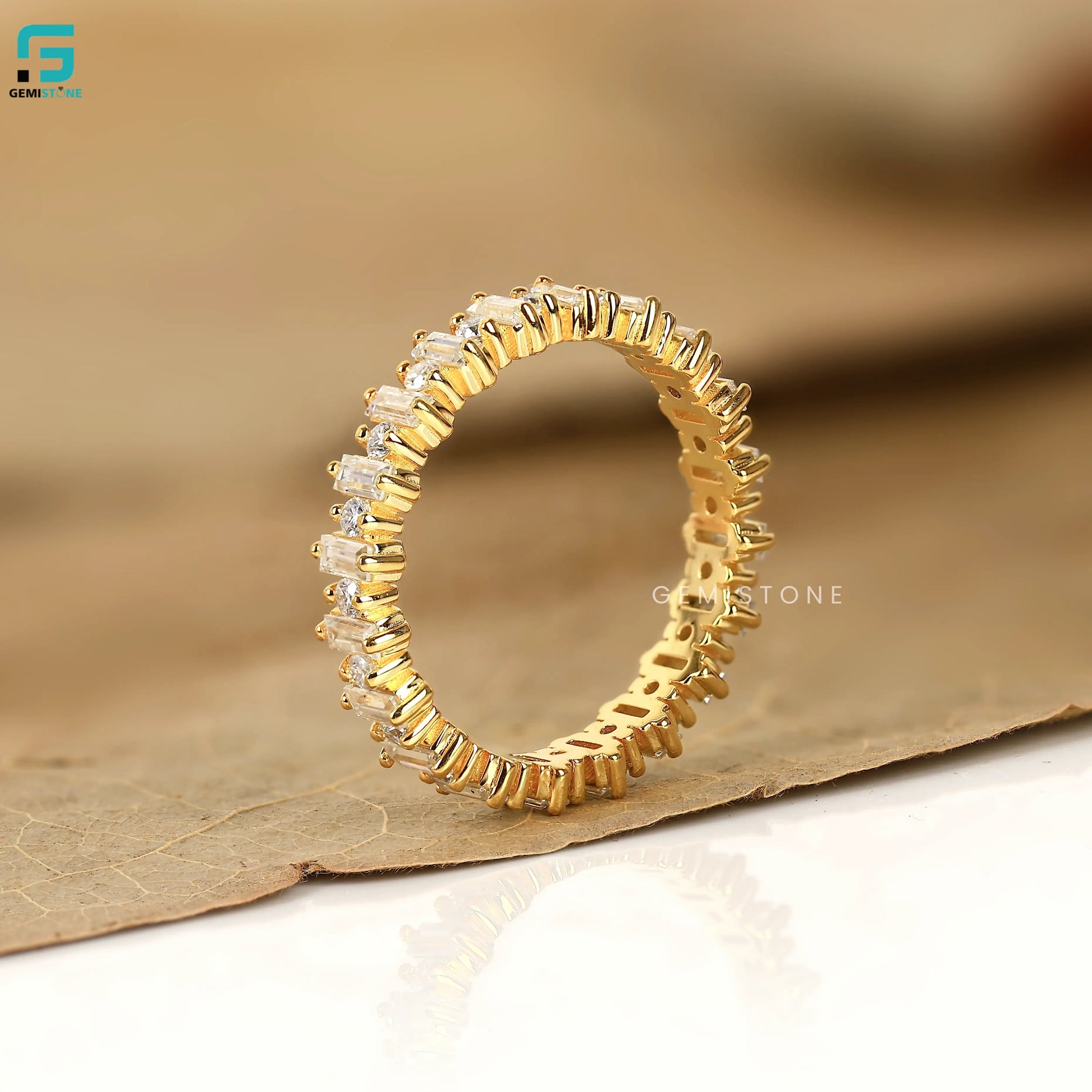Baguette Lab Diamond Full Eternity Wedding Band 