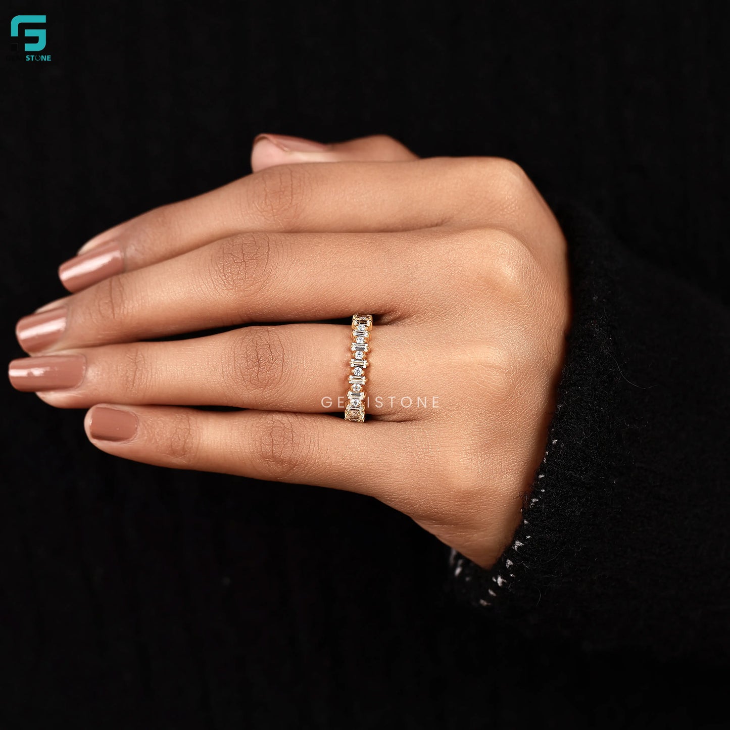 Baguette Lab Grown Diamond Full Eternity Wedding Band 