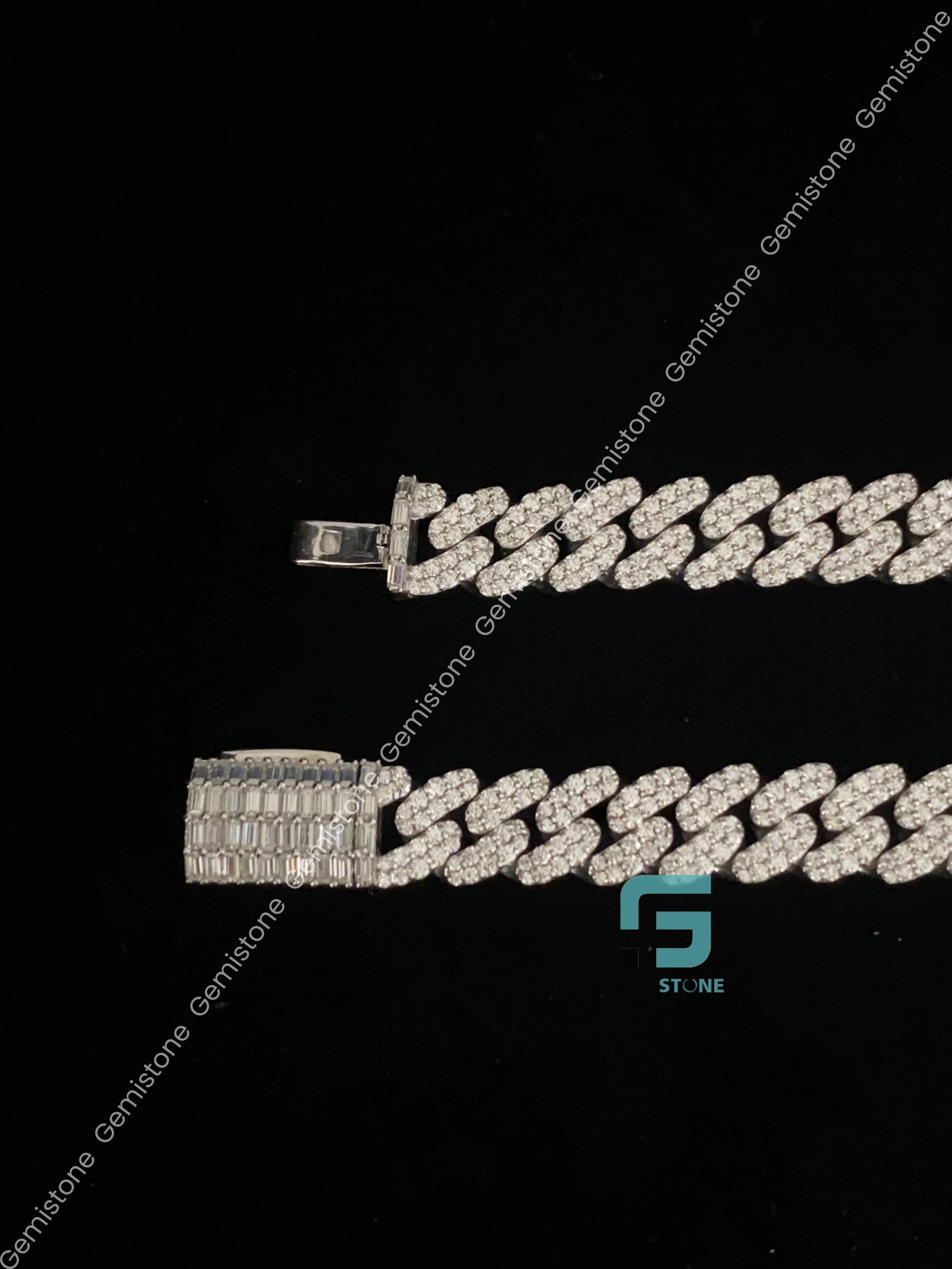 Baguette Moissanite Cuban Link Chain