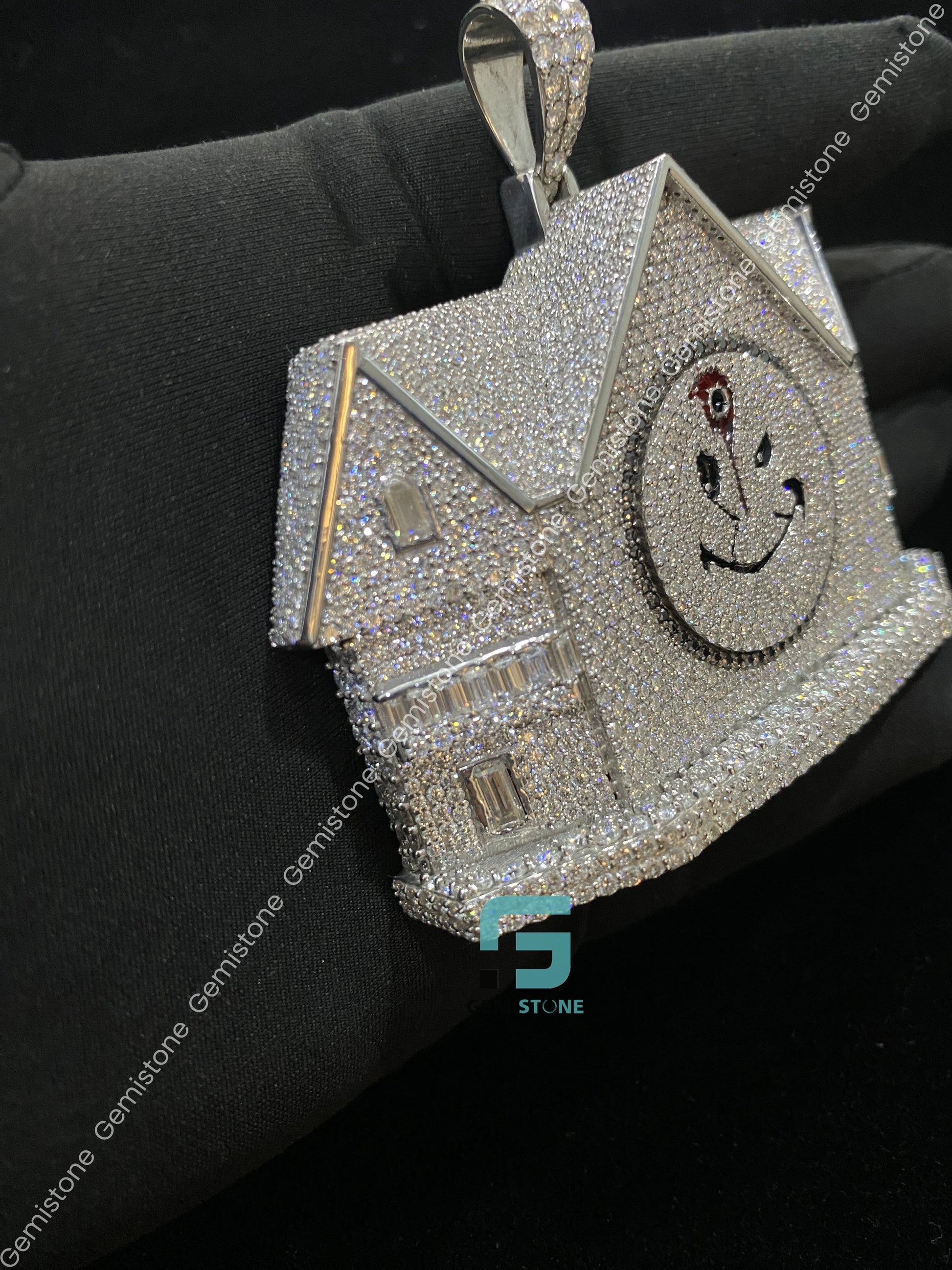 Baguette Moissanite Fully Ice Out Pendant