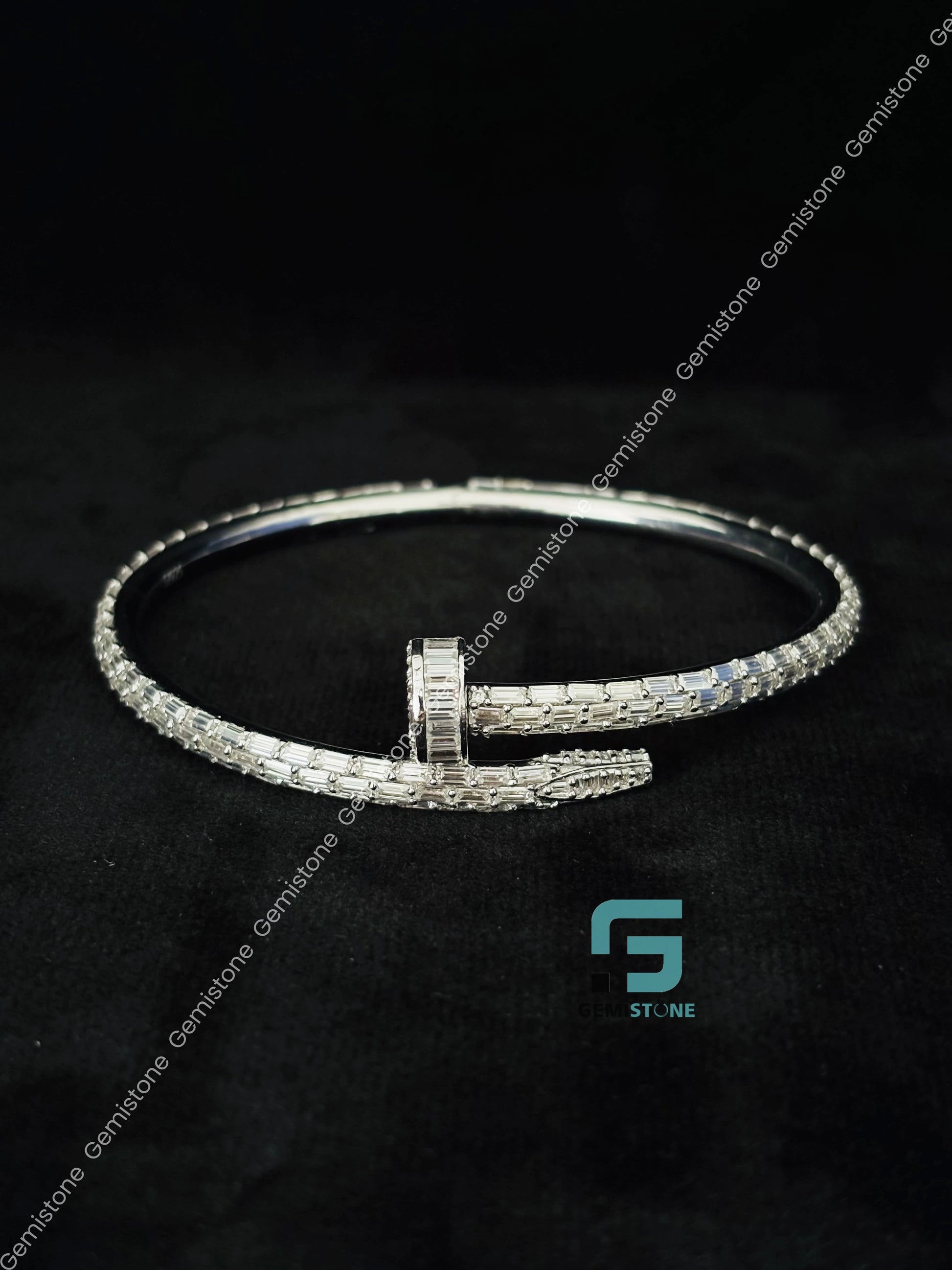 Baguette Moissanite Studded Bracelet