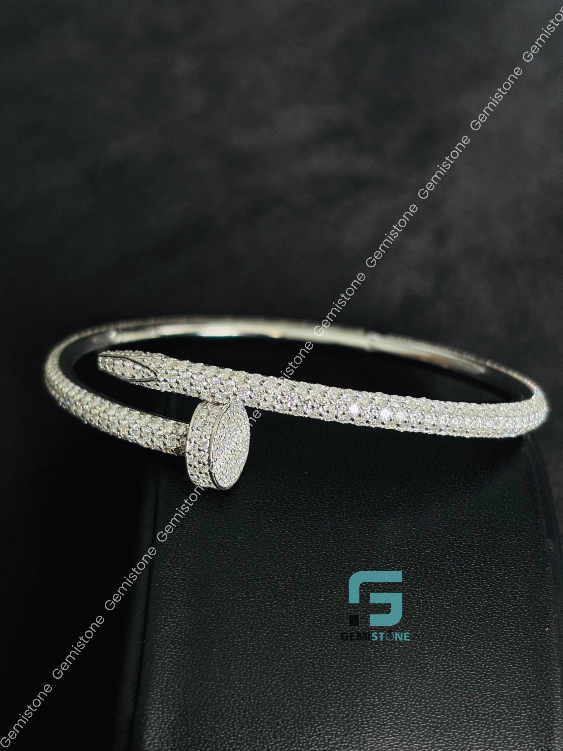 Bangle Moissanite Studded Bracelet