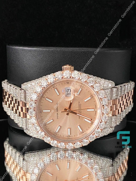 Beige_Color_Dial_Moissanite_Watch