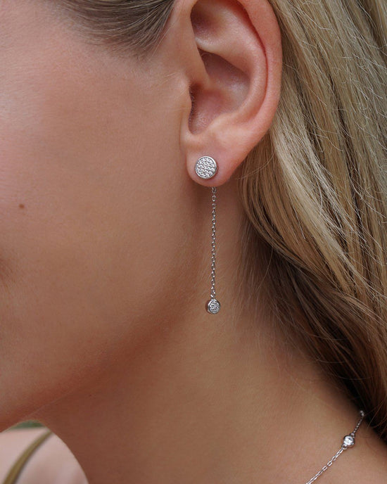 Diamond Cluster Chain Drop Earrings
