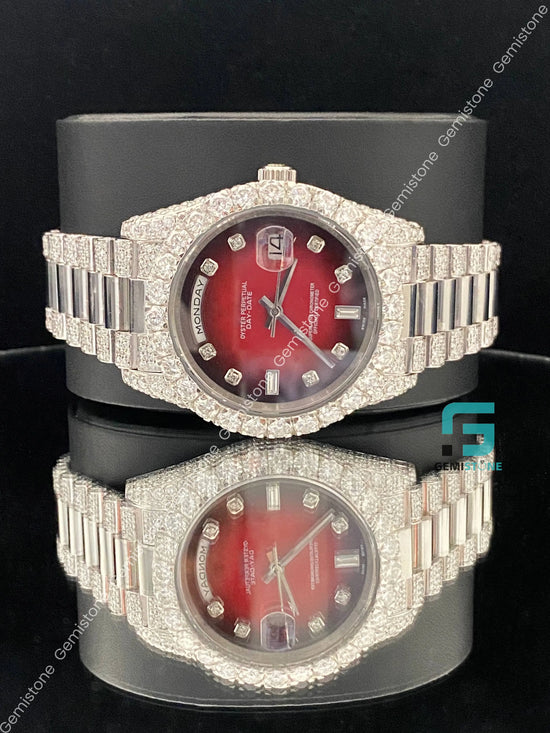 Bezel Dial Round Cut Moissanite Watch For Men