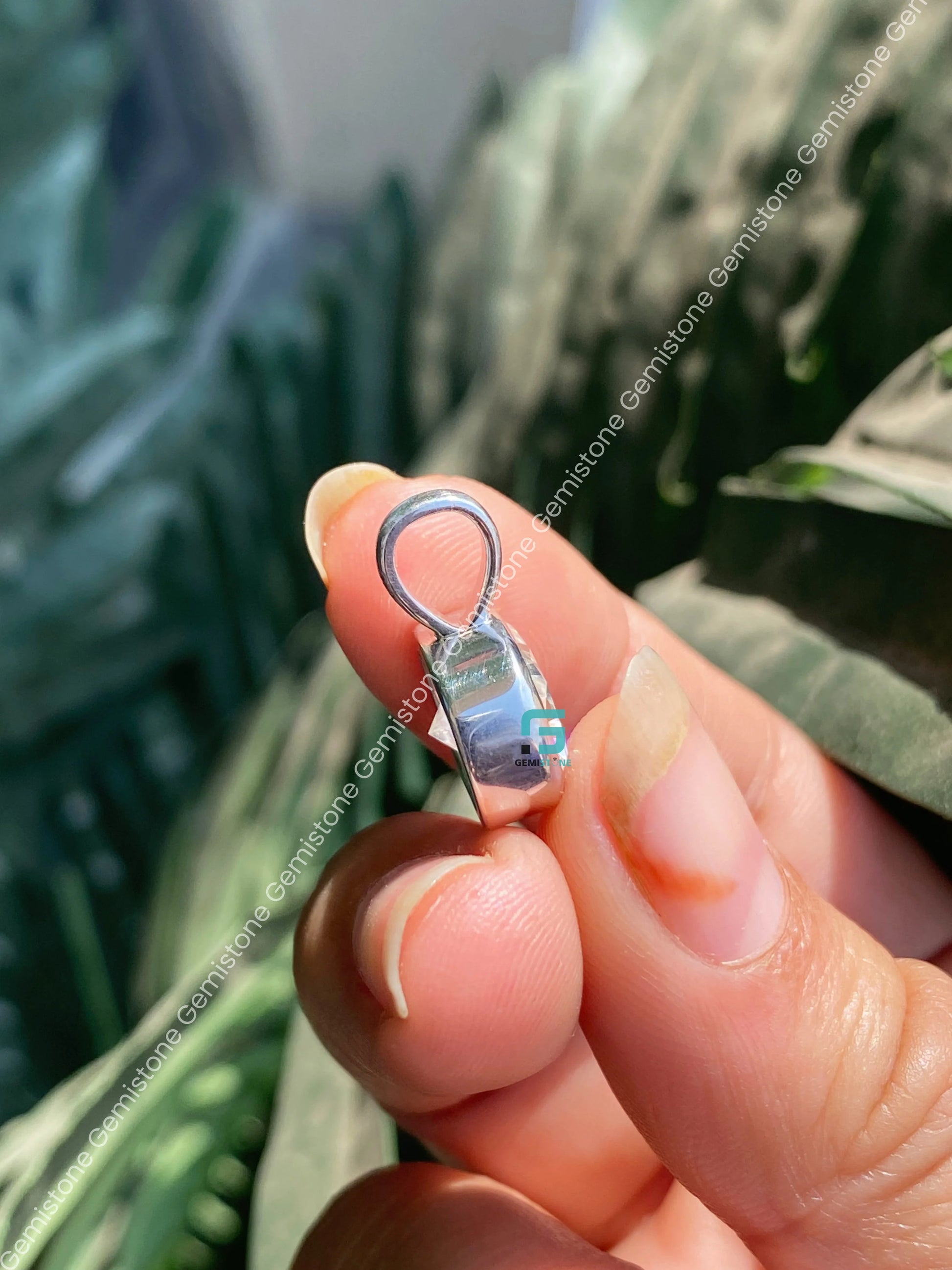 Bezel Set Cushion Moissanite Pendant