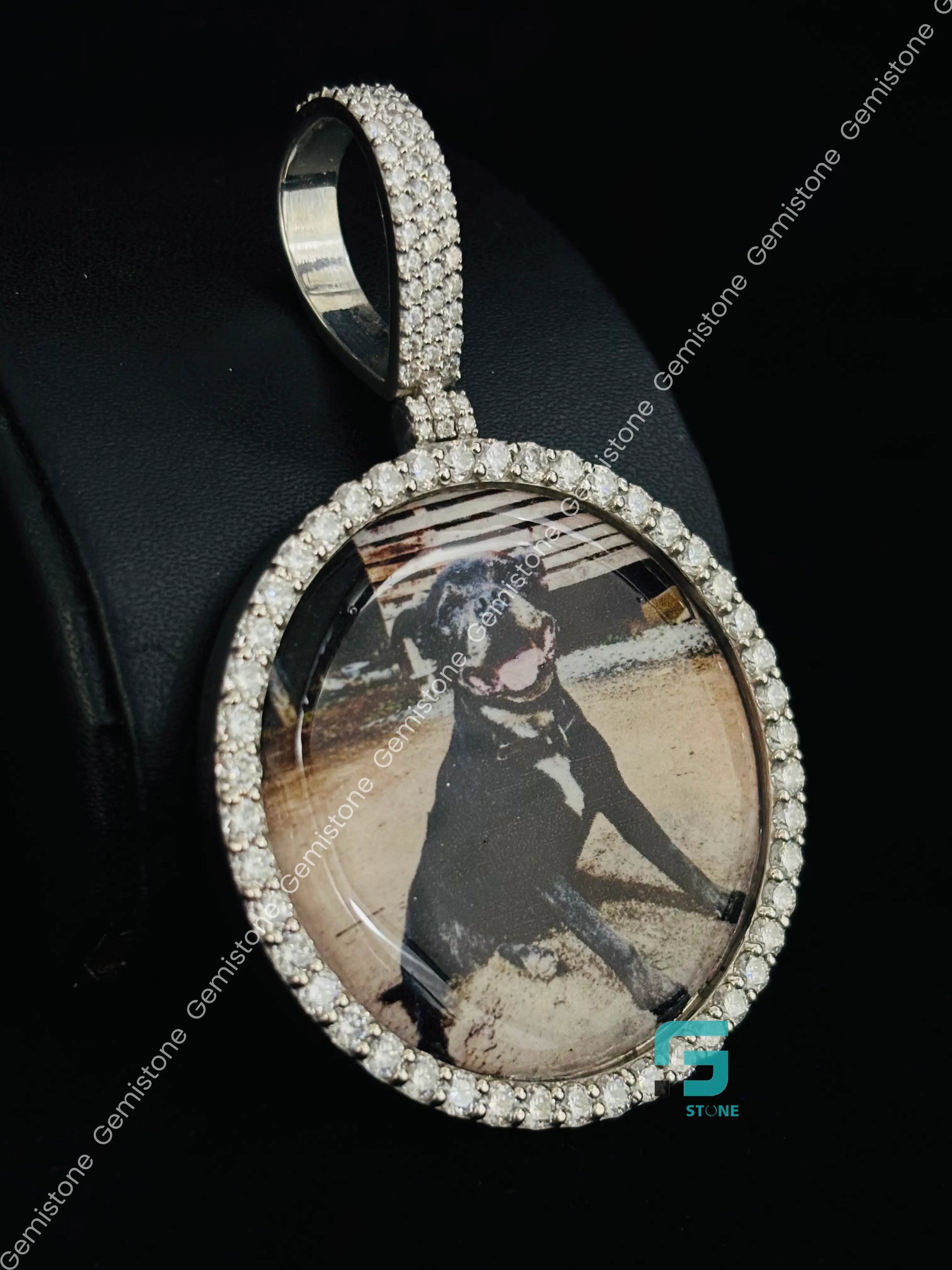 Big Bezel Custom Photos Dog Pendant For Men