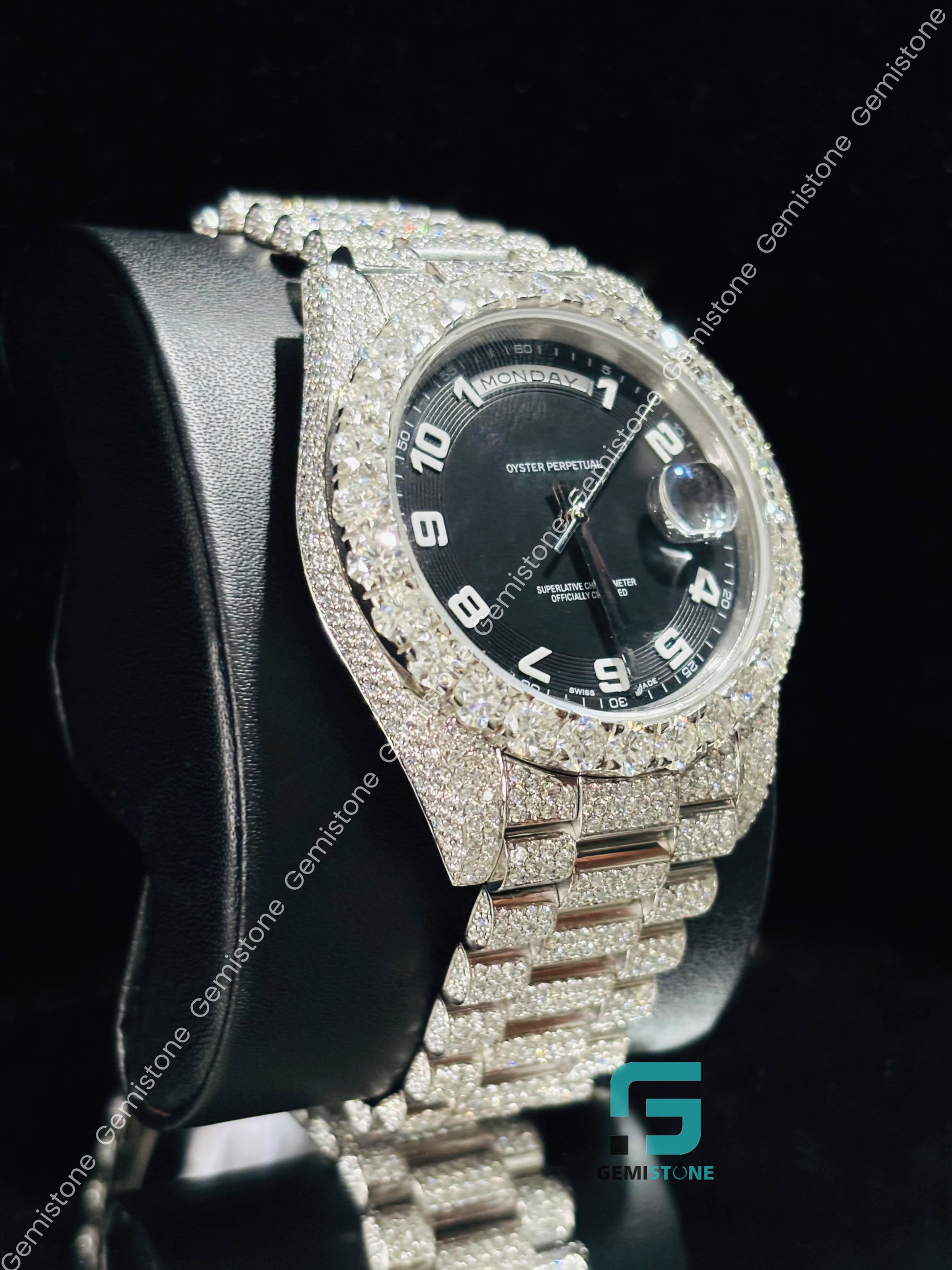 Big Bezel Moissanite Bust Down Watch
