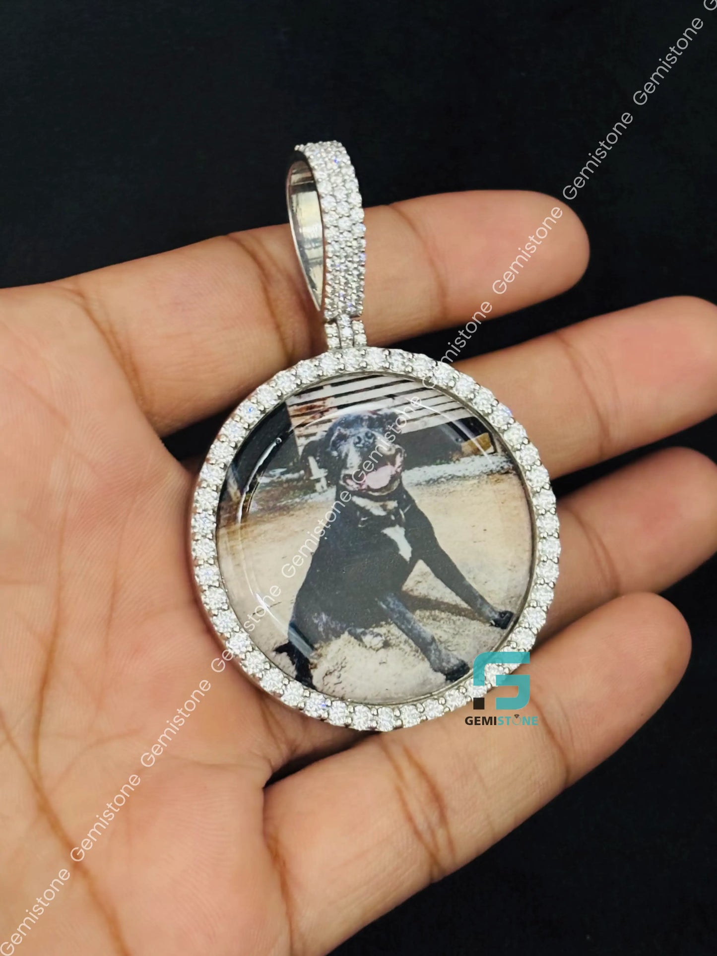 Big Bezel Set Custom Dog Photos Pendant 