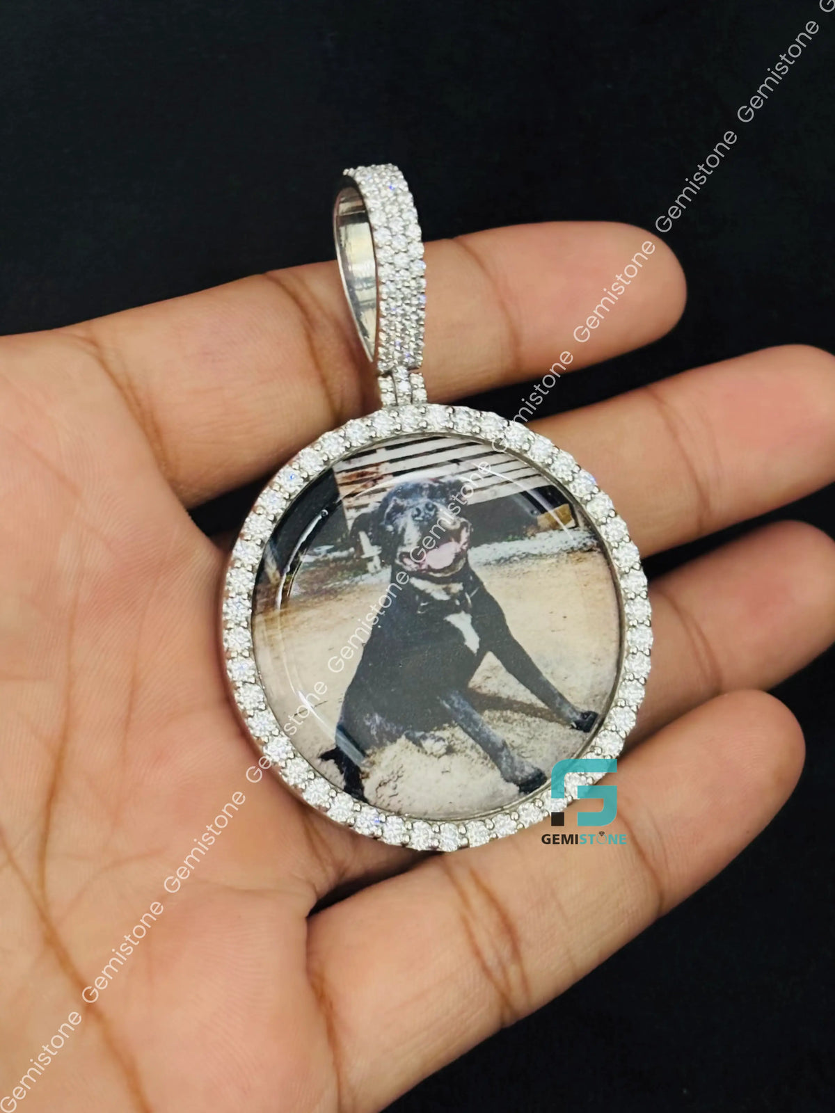 Big Bezel Set Custom Dog Photos Pendant 