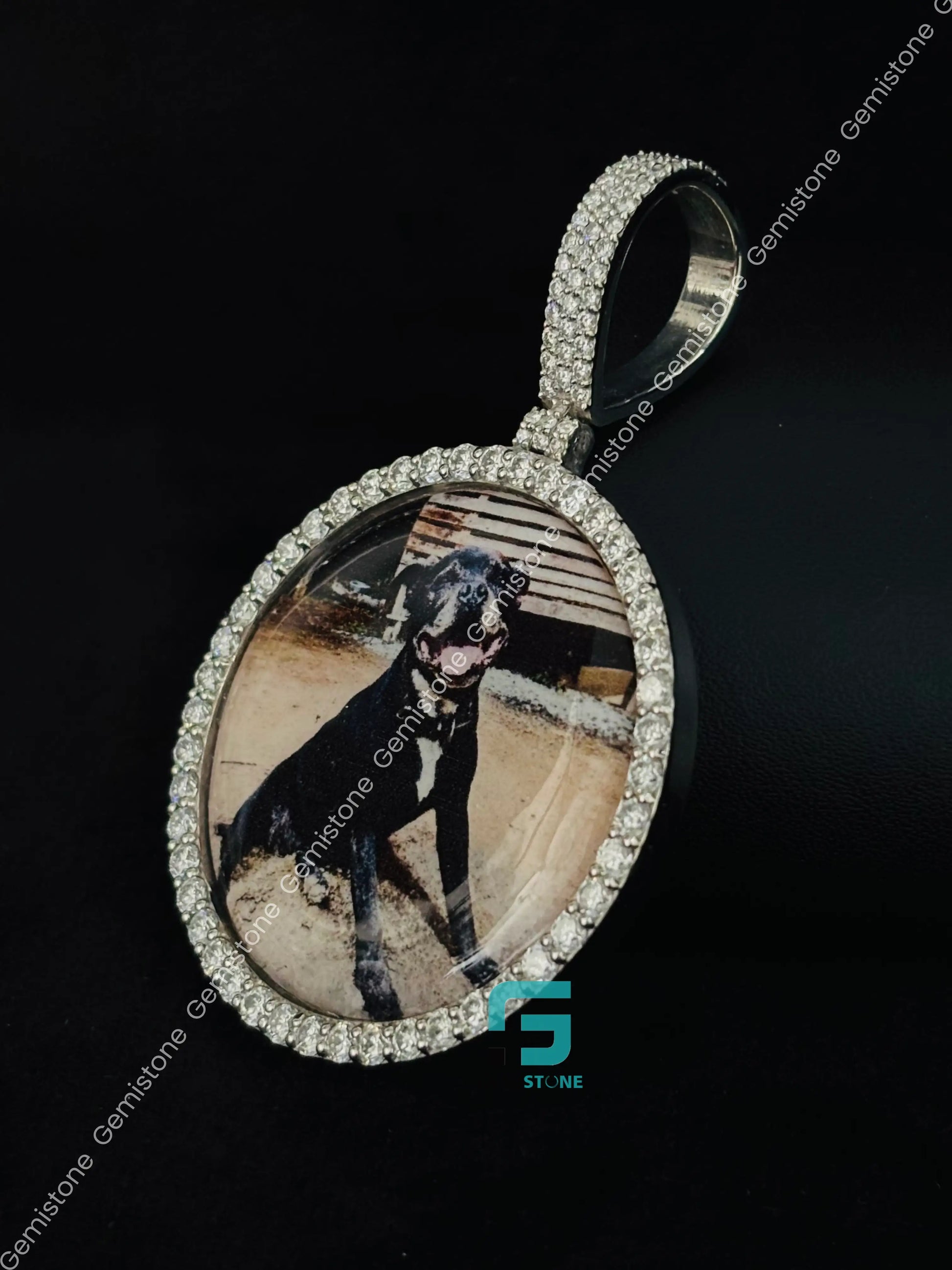 Big Bezel Set Custom Photos Dog Photos Pendant  For Men