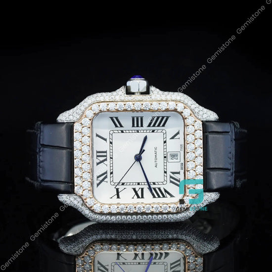 Black-Leather-Belt-Diamond-Watch