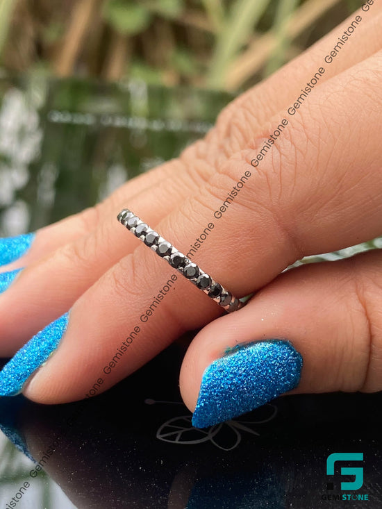 Shop Women's Full Eternity Wedding Black Diamond Band