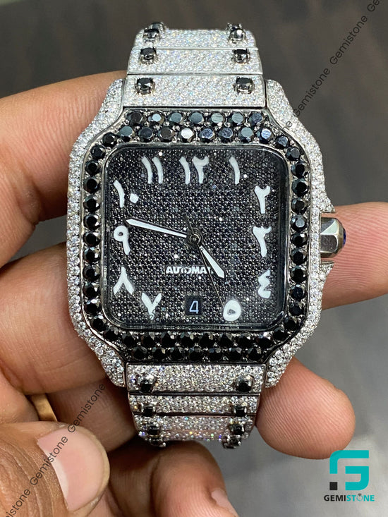 Black-and-White-Moissanite-Diamond-Watch