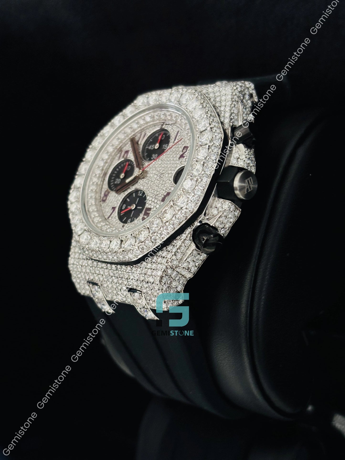 Black Chronograph Moissanite Iced Out Watch