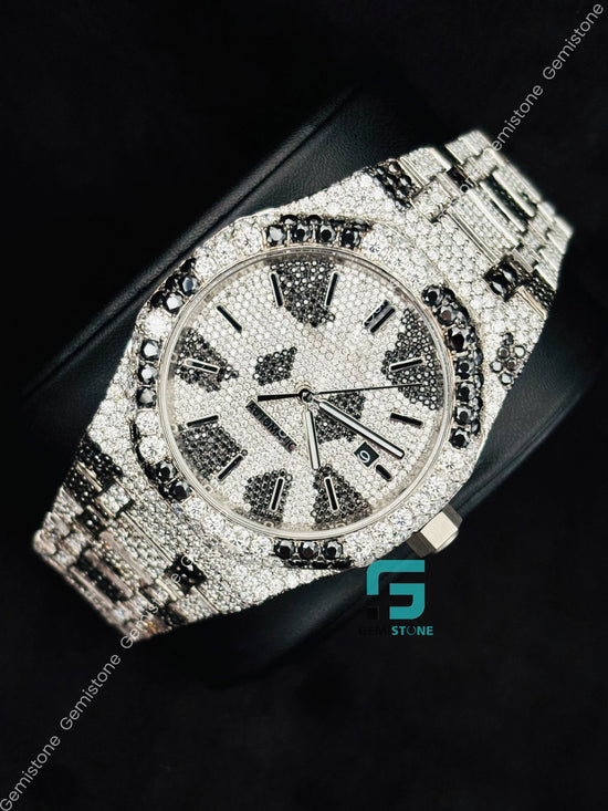 Black Dial Moissanite Watch