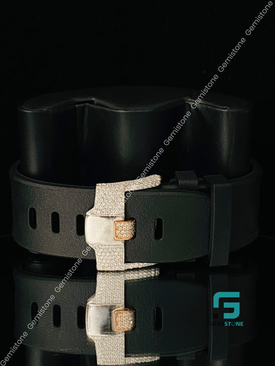 Black Silicon Belt Automatic Moissanite Diamond Watch