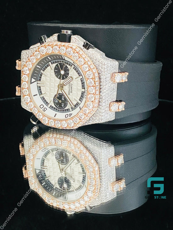 Black_Silicon_Fully_White_Dial_Bezel_Dial_Diamond_Moissanite_Watch