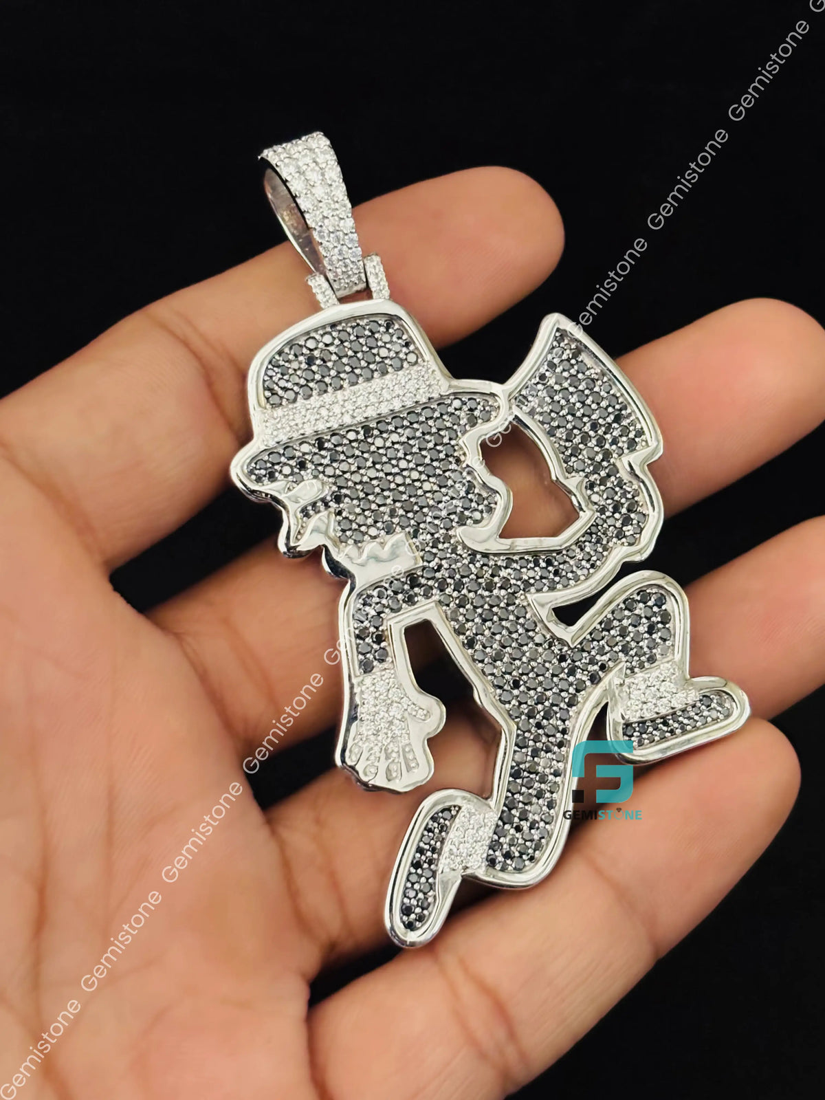 Black & White Diamond Moissanite Michael Hatchman Pendant