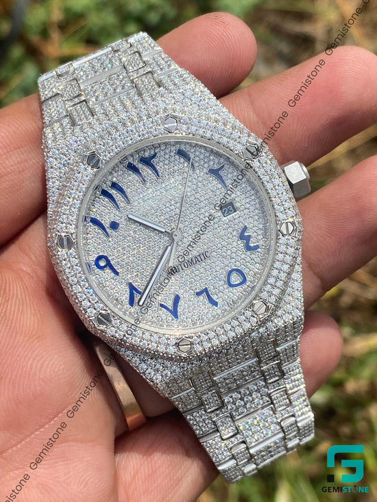 Blue-Arabic-Number-Icy-Watch