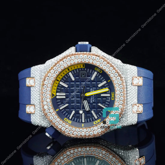 Blue-Silicon-Diamond-Watch