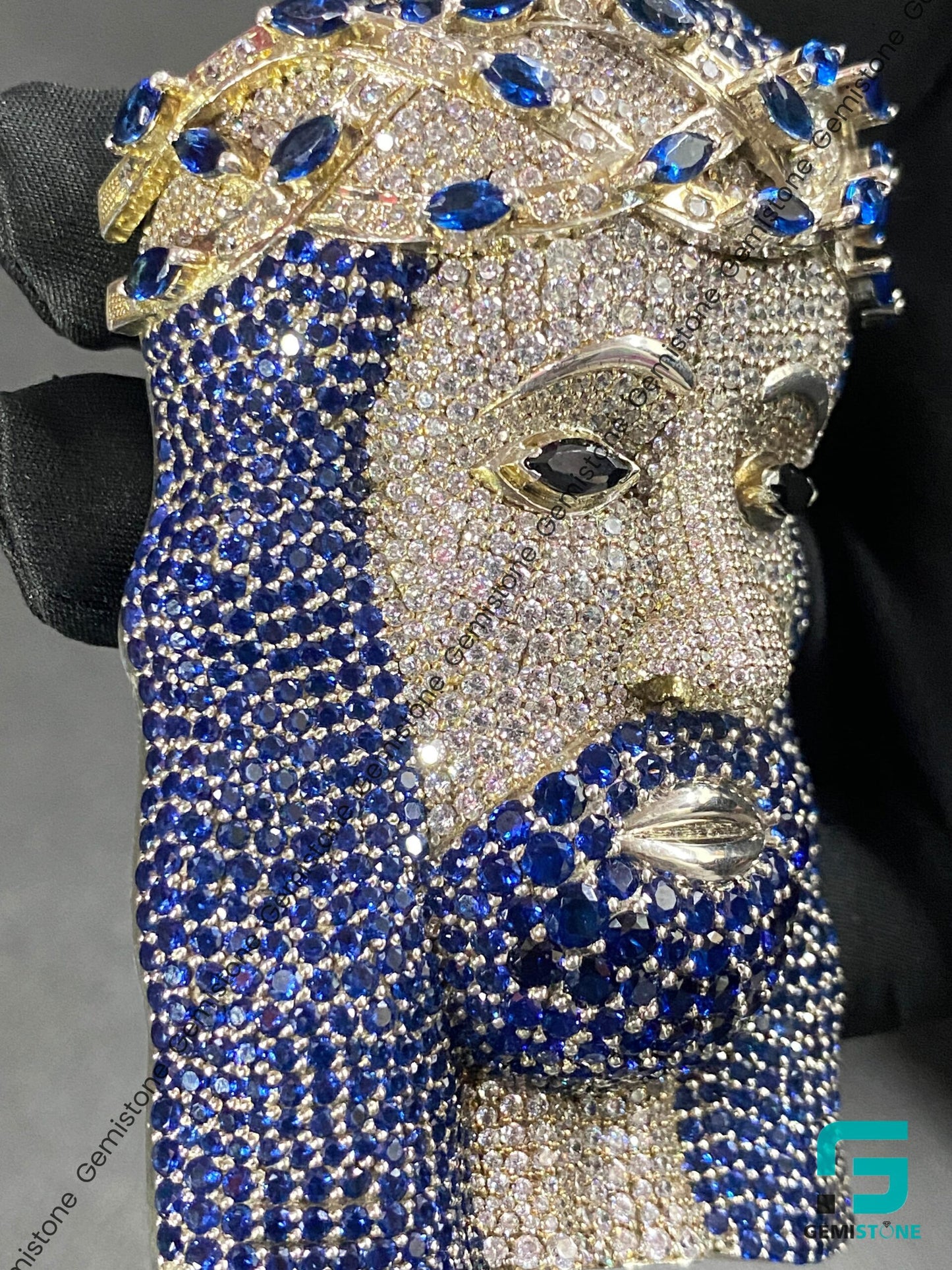 Hip Hop Fully Iced Out VVS Diamond GIANT Jesus Pendant