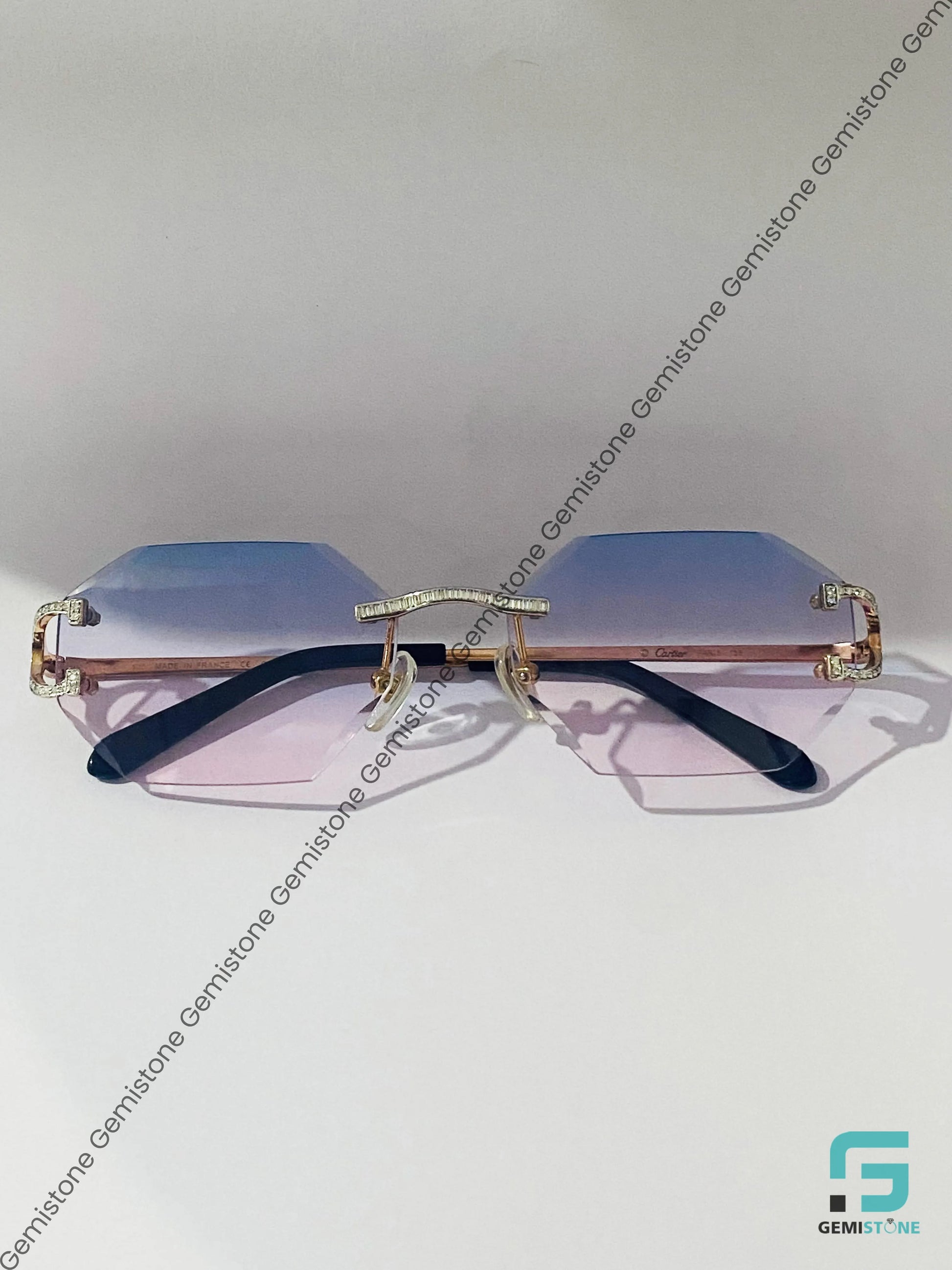 Blue Pink Gradient Moisanite Sunglasses