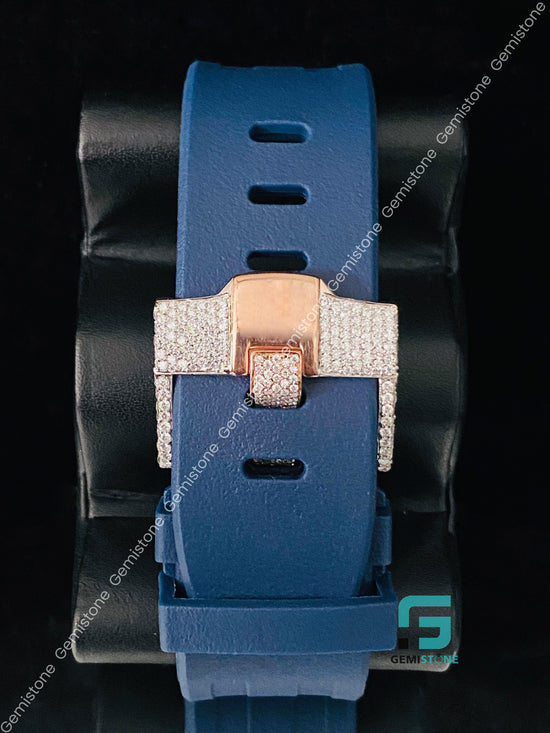 Blue Hip Hop Luxury Moissanite Watch