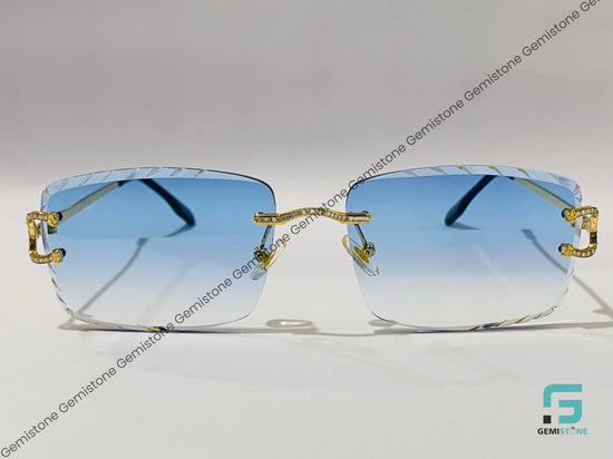 Blue Lens Stylish_VVS Moissanite Sunglasses