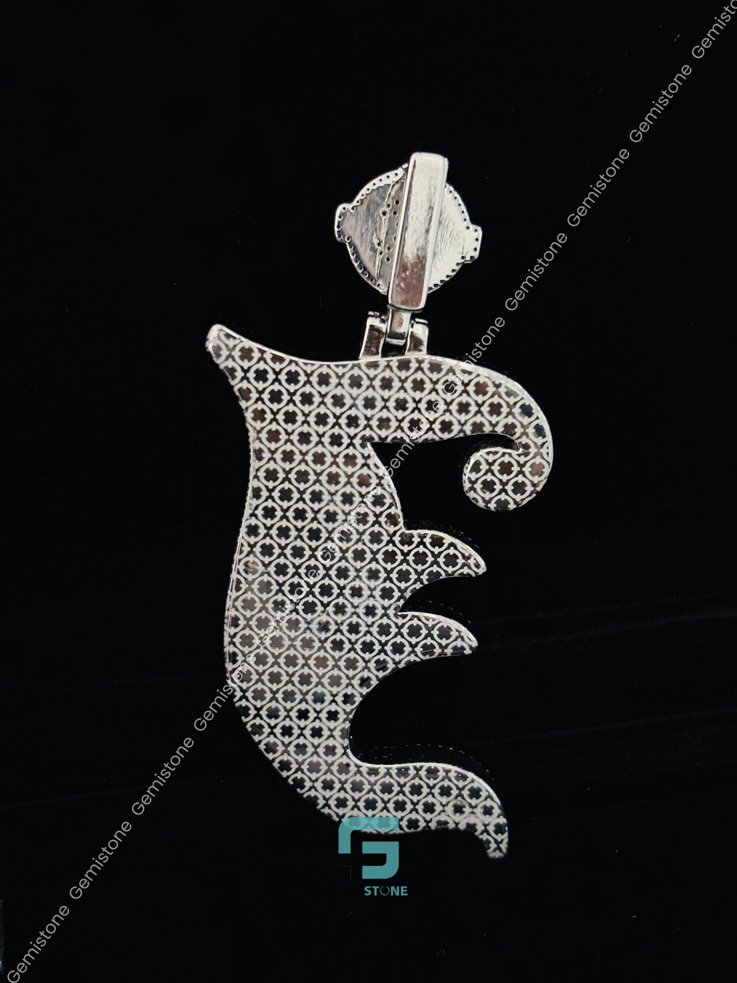 Blue Stone Moissanite Pendant