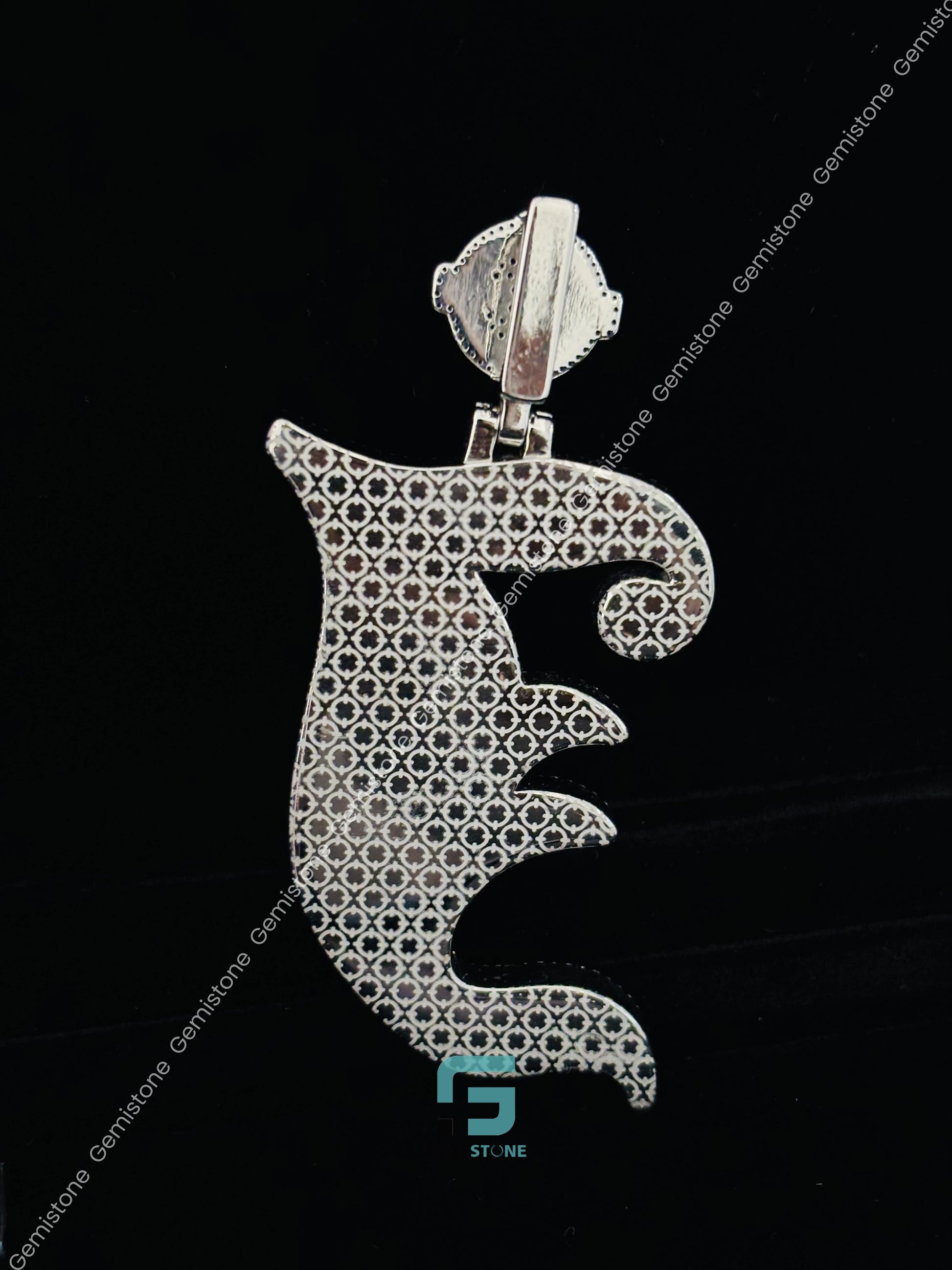 Blue Stone Moissanite Pendant