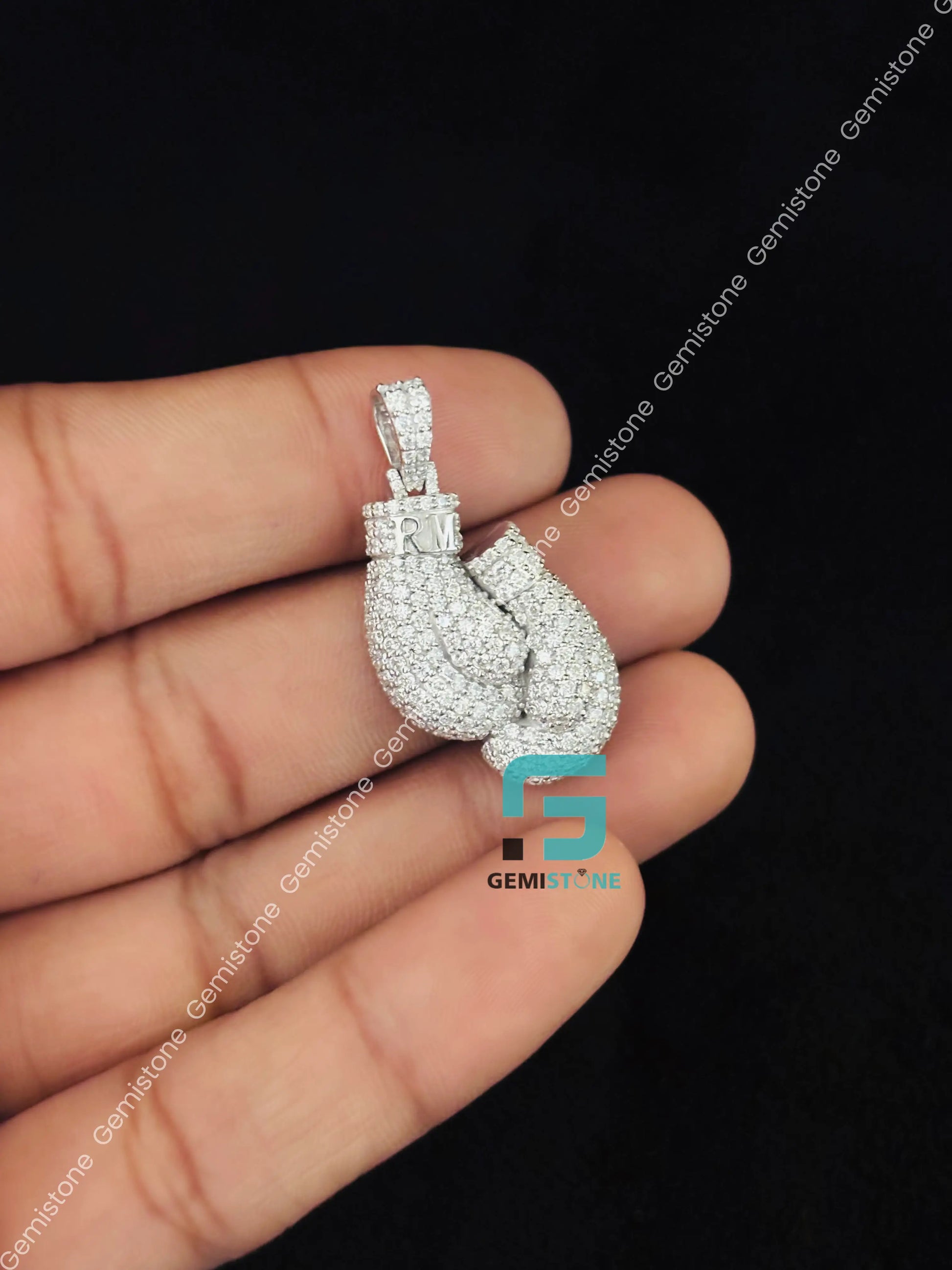 Boxing Gloves Moissanite Pendant