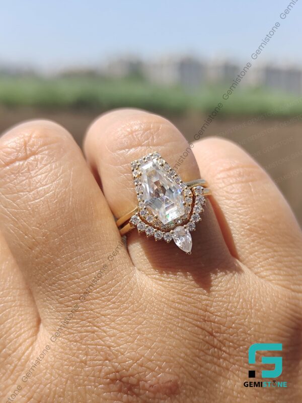 4.0 CT Coffin Cut Moissanite Wedding Bridal Set Rings