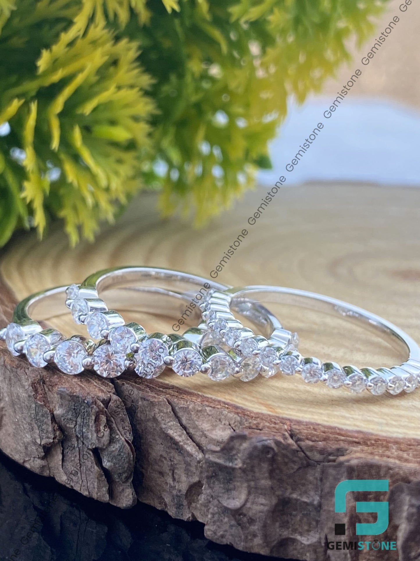 2.00mm, 2.50mm & 3.00mm Half Eternity Round Diamond Band | Minimalist Stacking Ring