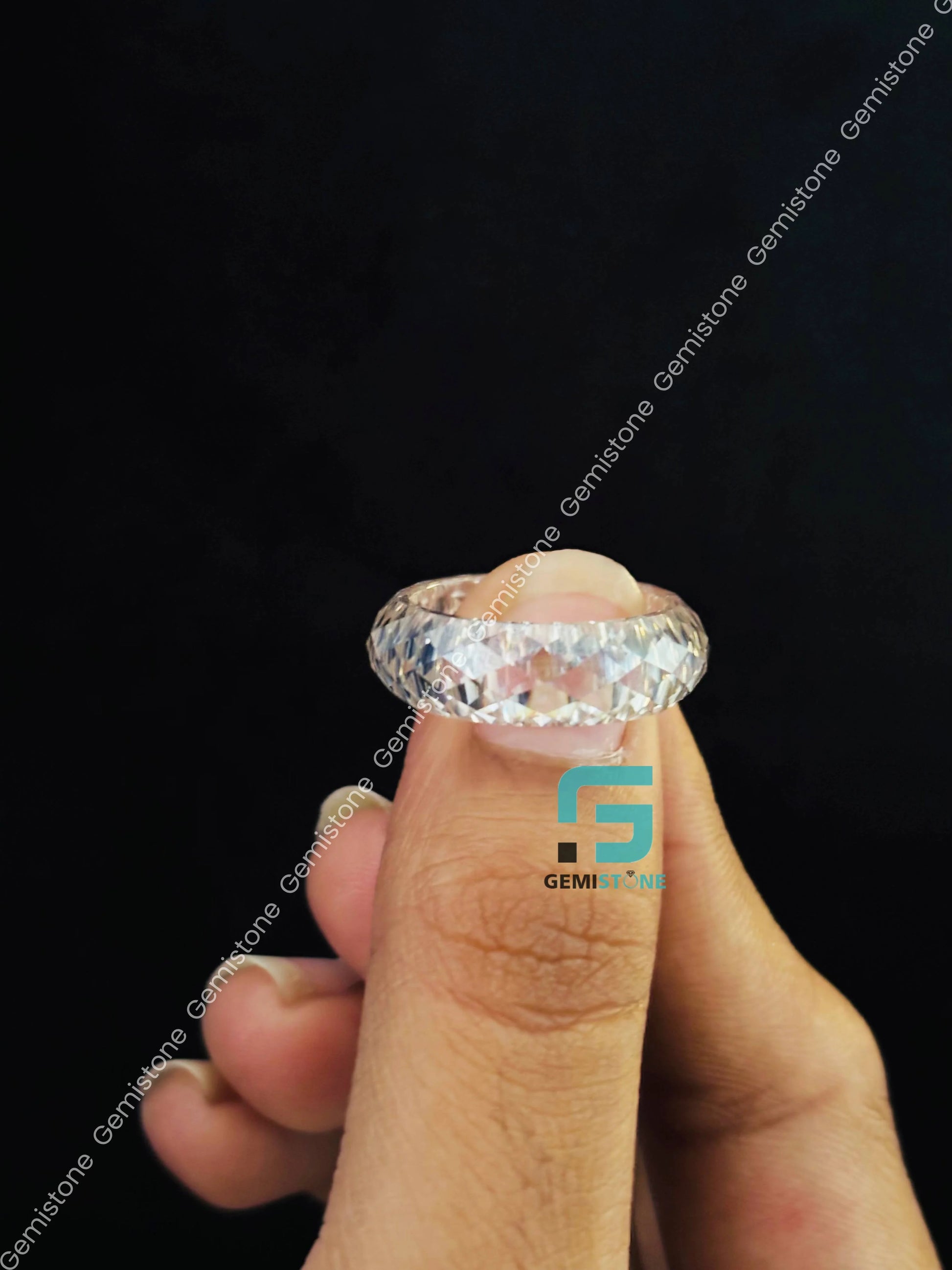 Briolette Cut Carved Out Ring